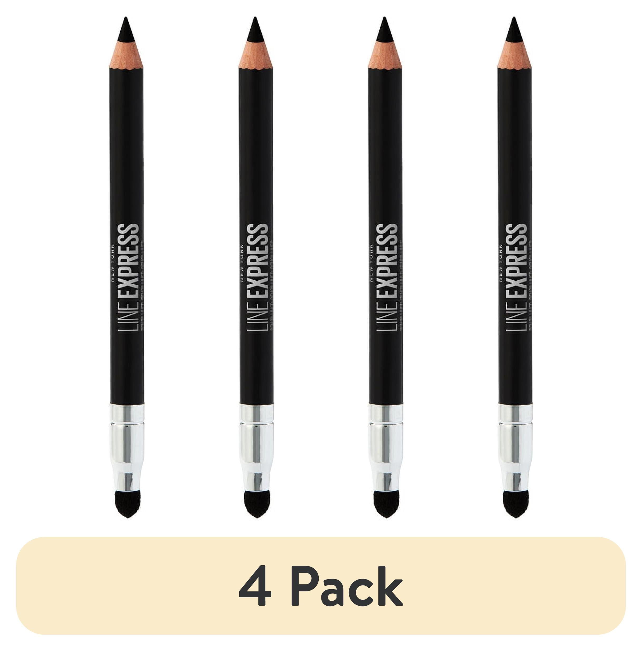 (4 pack) Maybelline Line Express Sharpenable Wood Pencil Eyeliner, Ebony Black