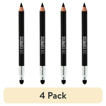 (4 pack) Maybelline Line Express Sharpenable Wood Pencil Eyeliner, Ebony Black