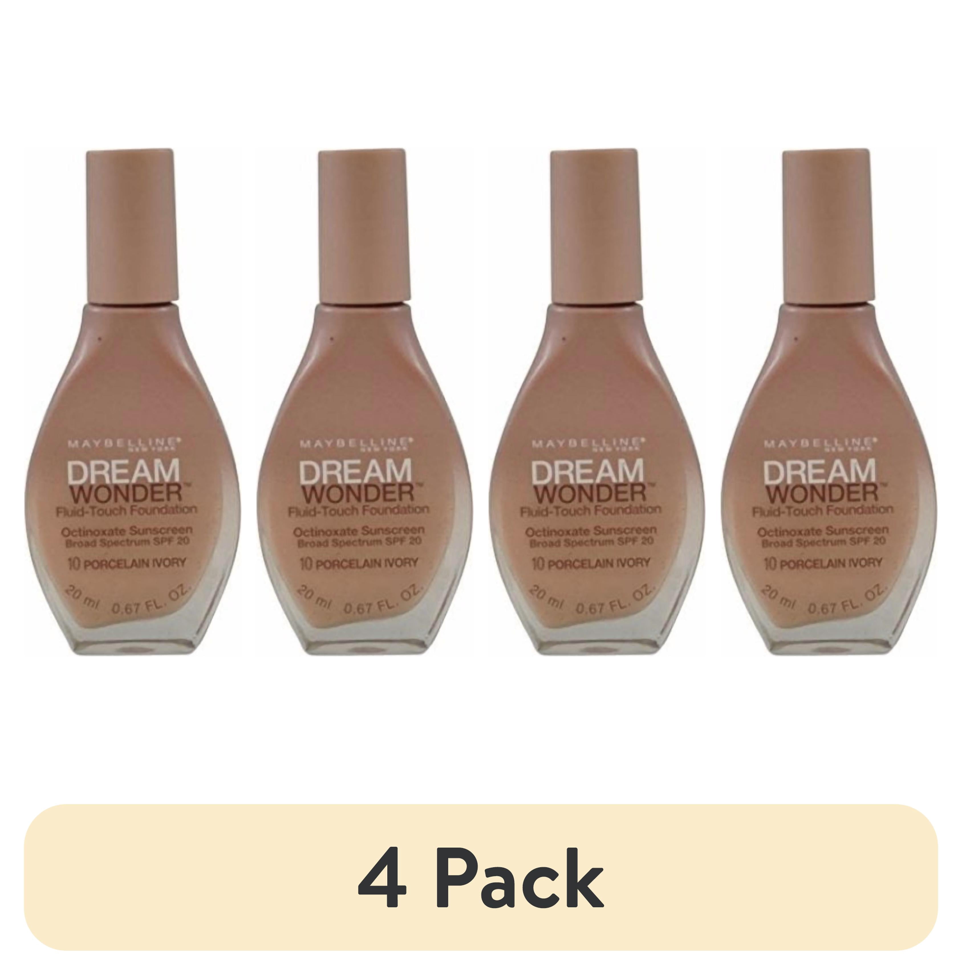 (4 pack) Maybelline New York Dream Wonder Fluid-Touch Foundation, Porcelain Ivory