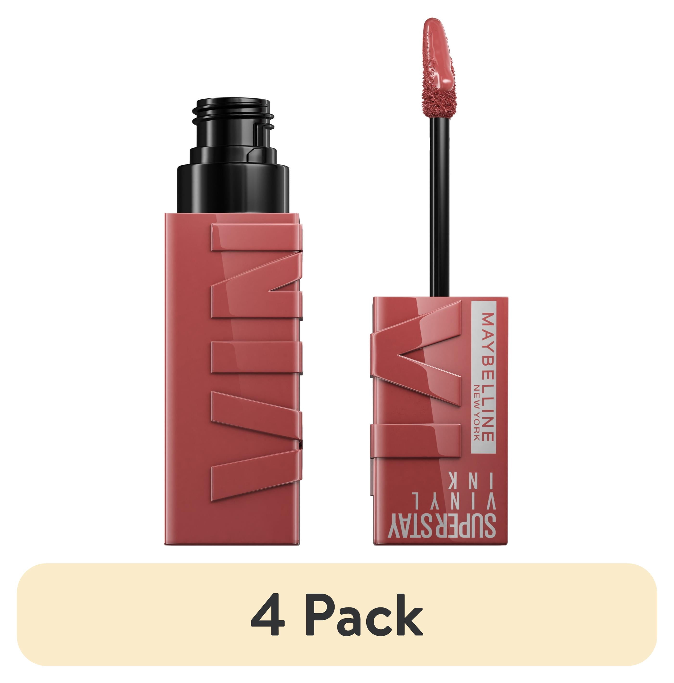(4 pack) Maybelline Super Stay Vinyl Ink Longwear Liquid Lipstick, Peppy, 0.14 fl oz