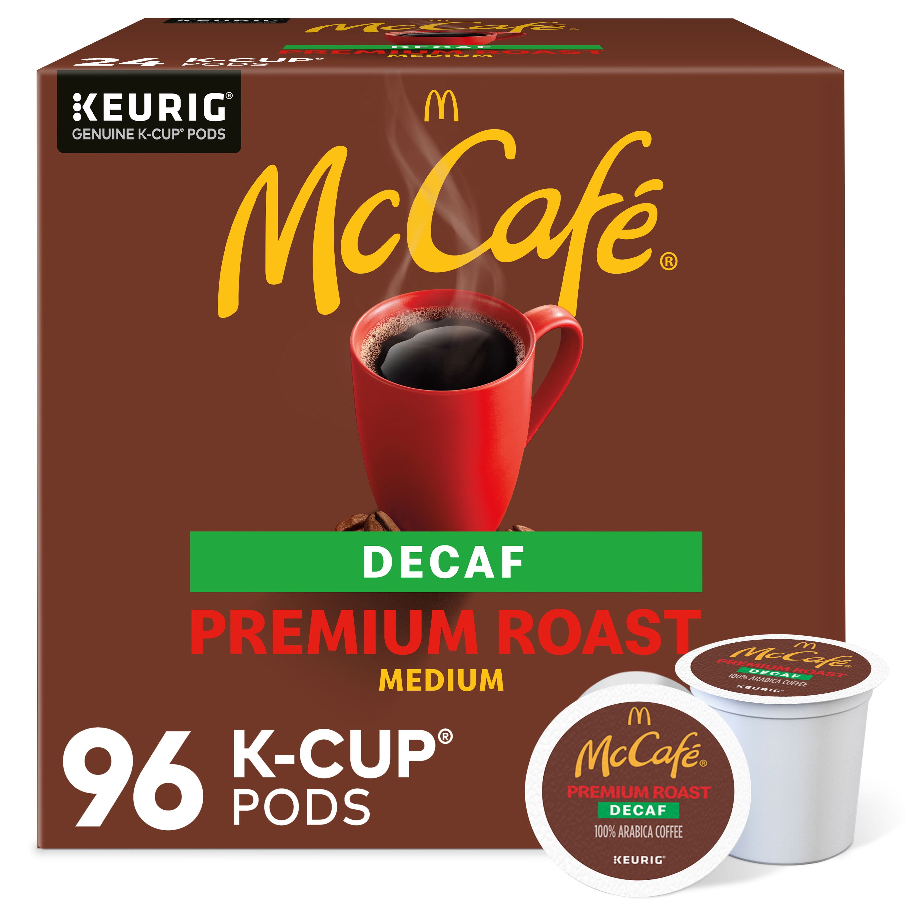 (4 pack) McCafe, Decaf Premium Medium Roast K-Cup Coffee Pods, 24 Count