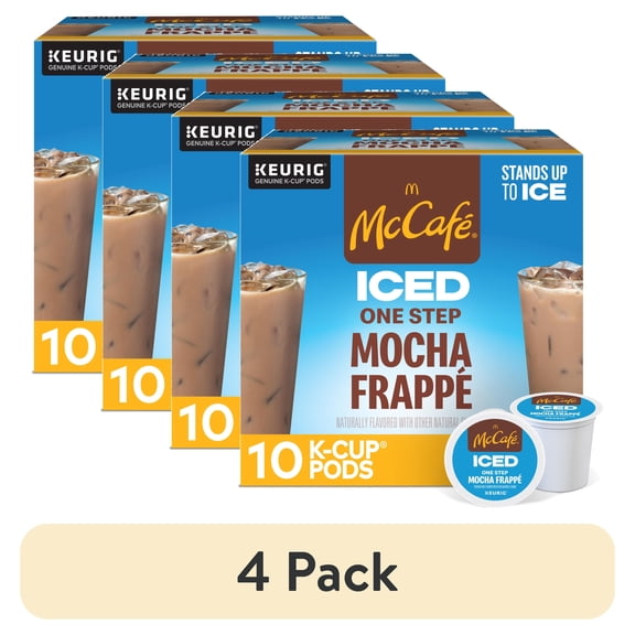 (4 pack) McCafe, ICED One Step Mocha Frappe K-Cup Coffee Pods, 10 Count