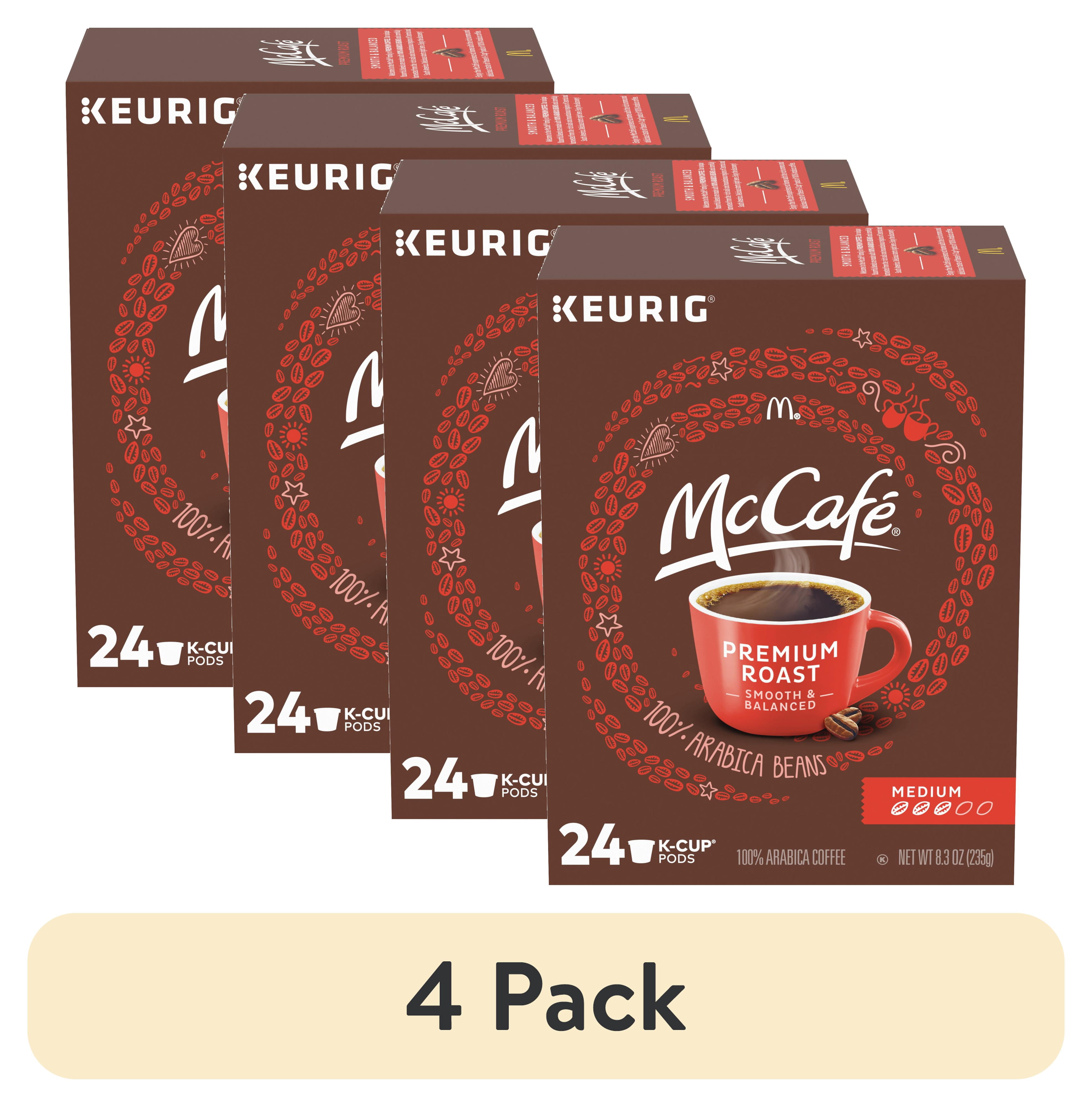 (4 pack) McCafe Premium Roast Coffee K-Cup Coffee Pods, Medium Roast, 24 Count For Keurig Brewers