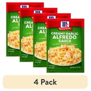 (4 pack) McCormick Creamy Garlic Alfredo Sauce Mix, 1.25 oz Packet