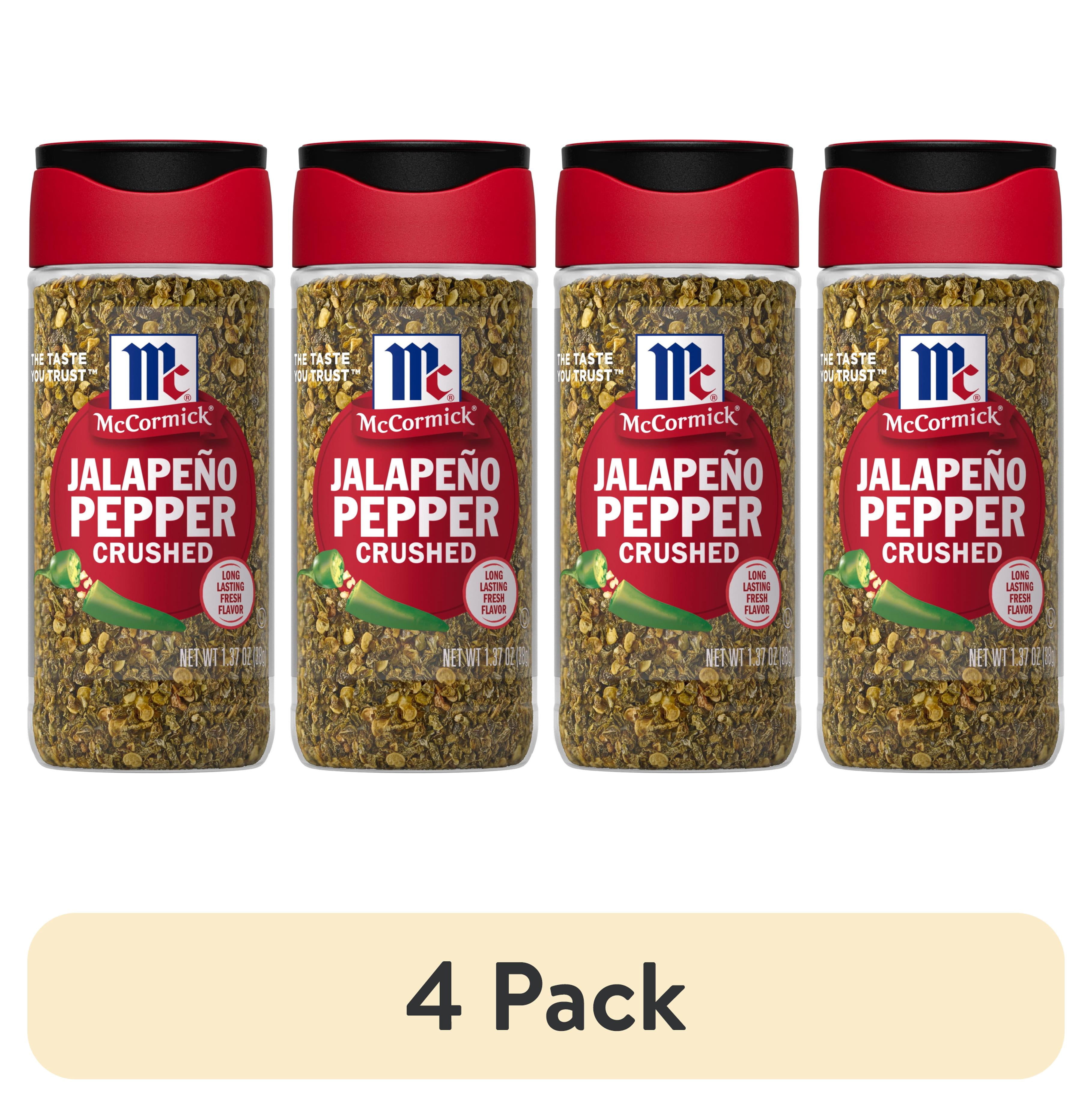 (4 pack) McCormick Crushed Jalapeno Pepper, 1.37 oz Bottle