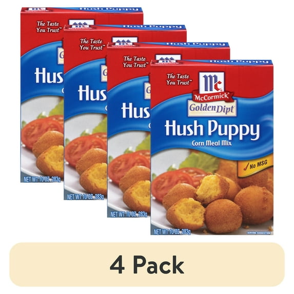 (4 pack) McCormick GOLDEN DIPT Hush Puppy Corn Meal Fry Mix, 10.0 oz Box