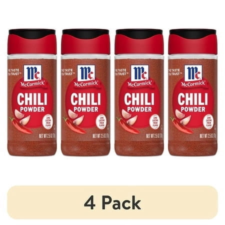 (4 pack) McCormick Kosher Chili Powder, 2.5 oz Bottle
