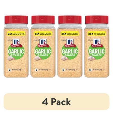(4 pack) McCormick Kosher Garlic Powder, 8.75 oz Bottle