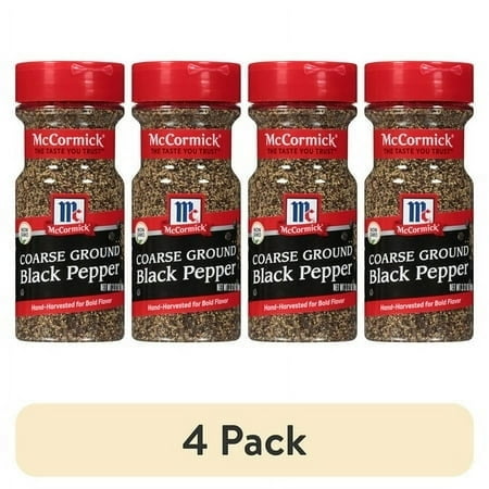 (4 pack) McCormick Kosher Coarse Ground Black Pepper, 3.12 oz Bottle