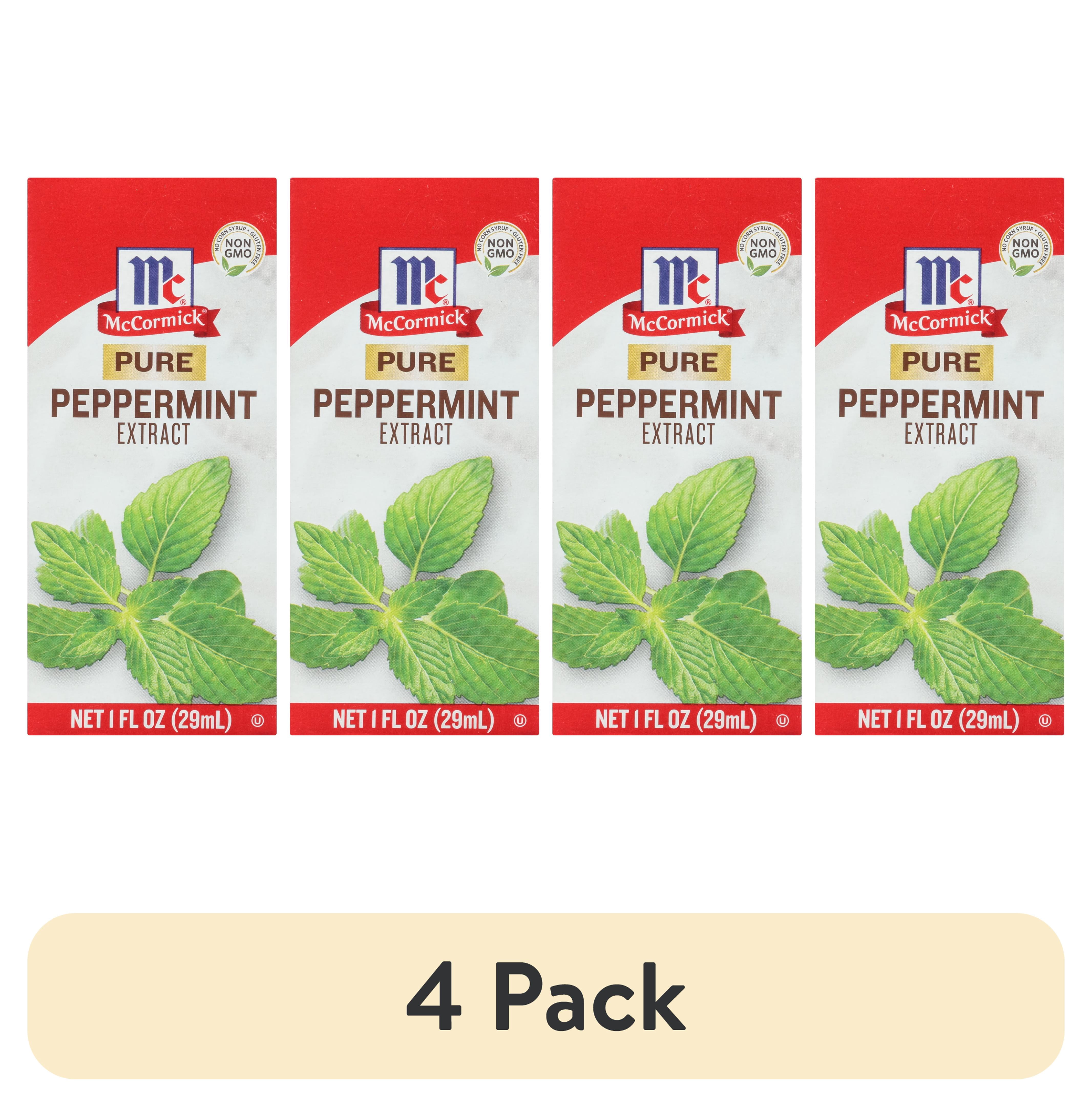 (4 pack) McCormick Kosher Pure Peppermint Extract, 1.0 fl oz Box