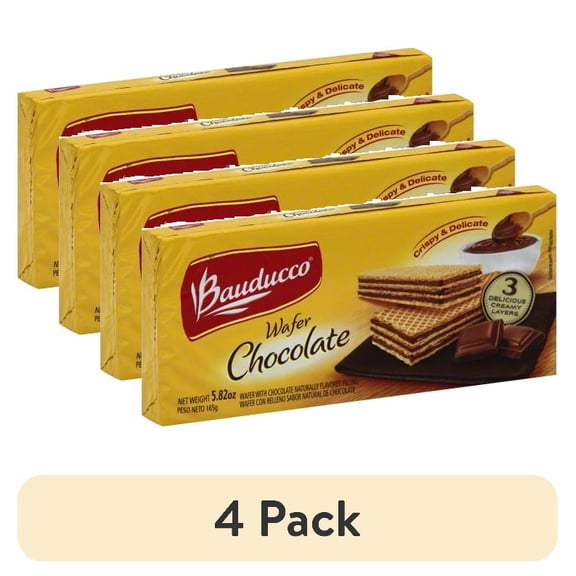 (4 pack) Bauducco Chocolate Wafer, 5.82 oz