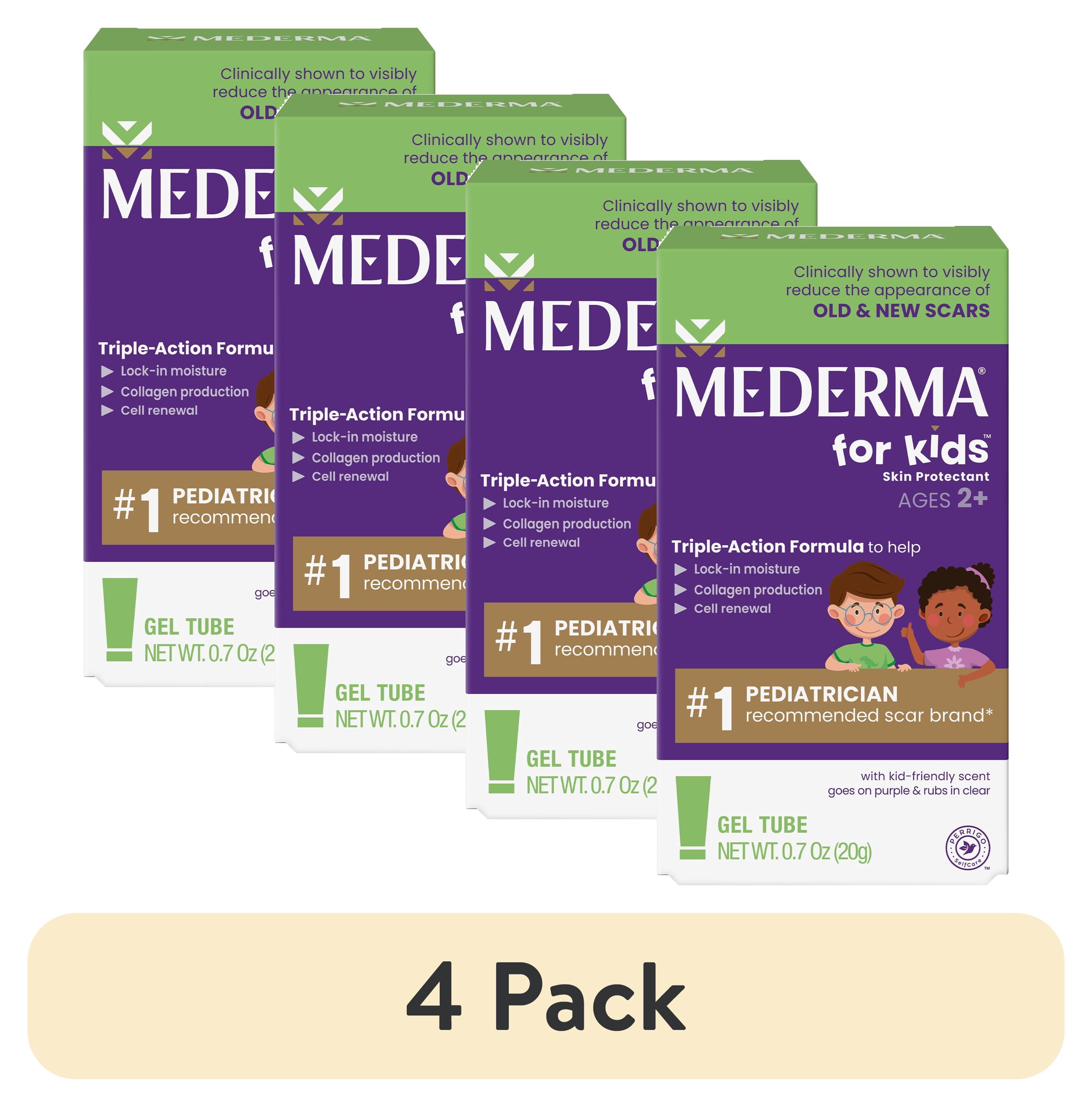 (4 pack) Mederma Scar Gel for Kids, Treatment for Old and New Scars, Grape Scented, Ages 2+, 0.7 Ounce