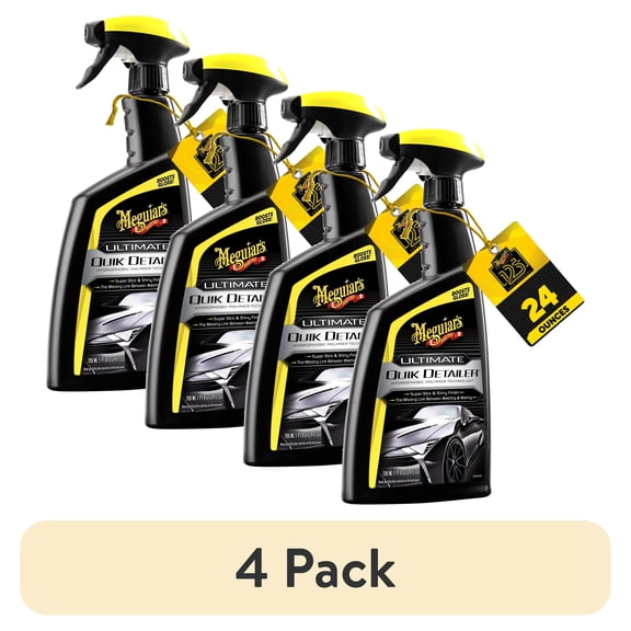 (4 pack) Meguiar's Ultimate Quik Detailer - Light Paint Cleaning and Enhanced Gloss Between Washes, 24 Oz