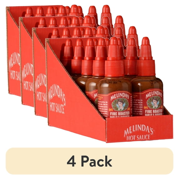 Melinda's Fire Roasted Garlic Habanero Hot Sauce, Fresh Vegetable Based, TSA Compliant