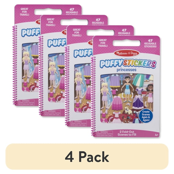 (4 pack) Melissa & Doug Puffy Stickers - Princesses