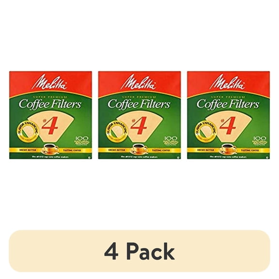 (4 pack) Melitta Cone Coffee Filters Natural Brown 4 100 Count Pack Of 3