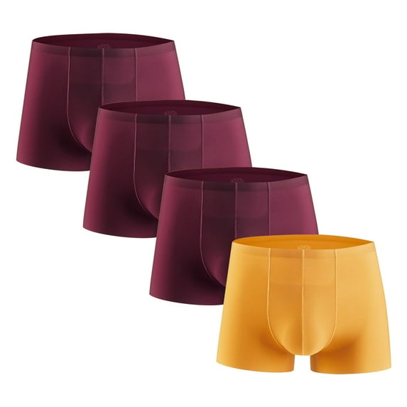 4 pack Men's Ultra-Absorbent Incontinence Boxer Briefs Ice Silk Underwear Front Opening Boxers Shorts with Fly