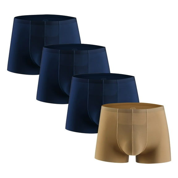 4 pack Men's Ultra-Absorbent Incontinence Boxer Briefs Ice Silk Underwear Front Opening Boxers Shorts with Fly