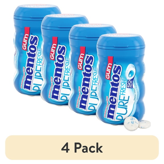 Mentos Pure Fresh Sugar-Free Fresh Mint Xylitol Chewing Gum, 50 Count Bottle