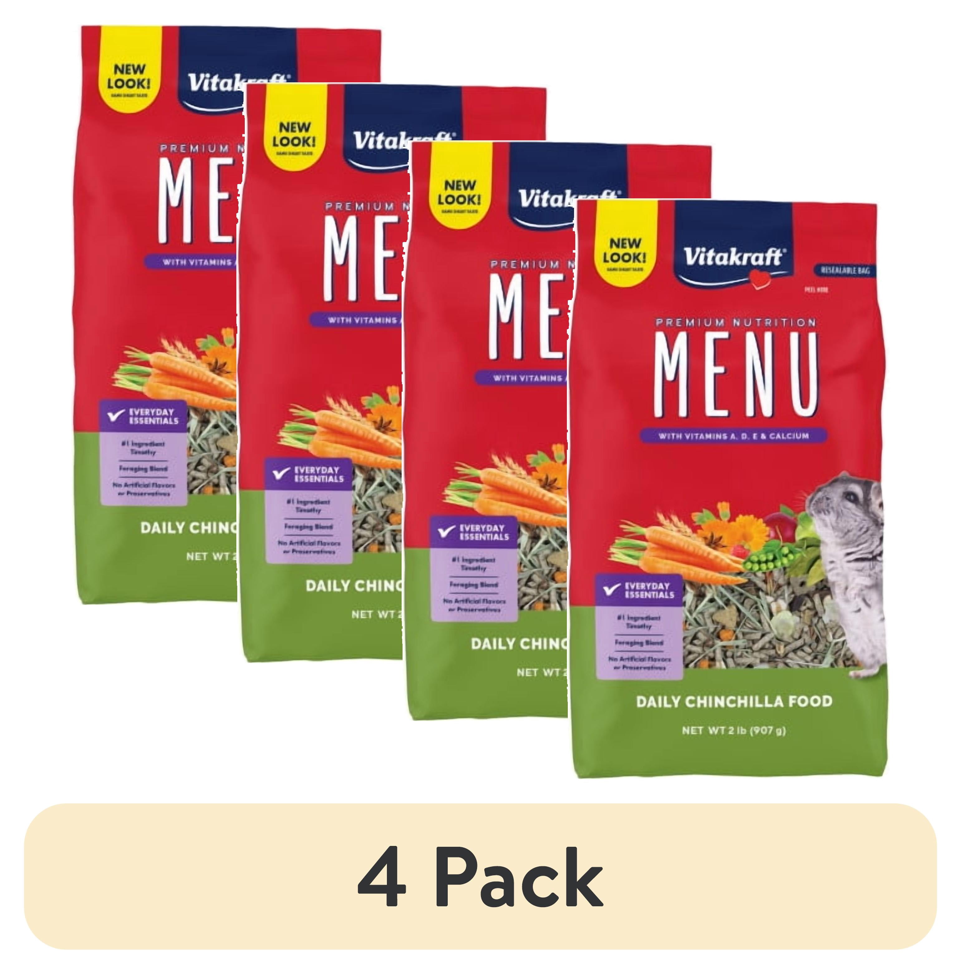 (4 pack) Menu Chinchilla Food with Timothy