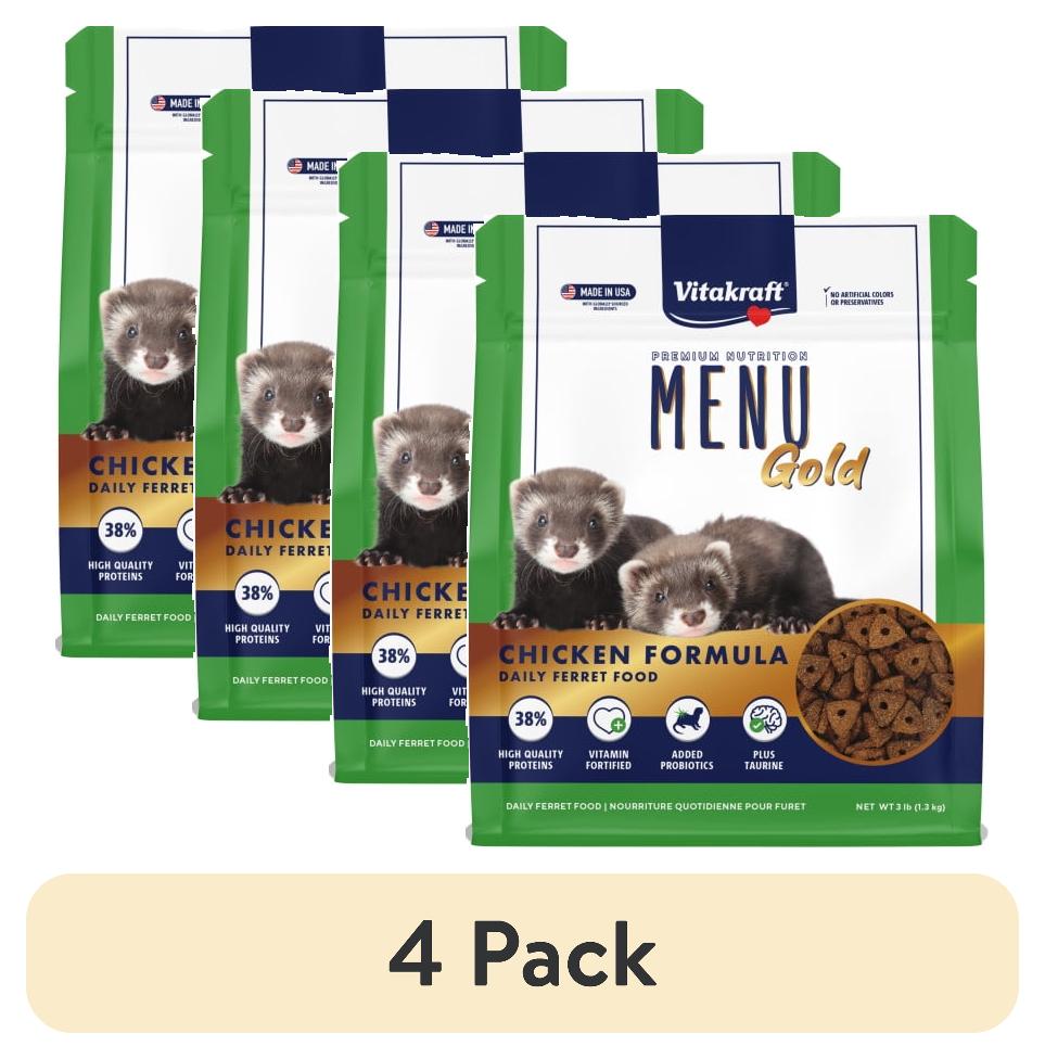 (4 pack) Menu Gold Ferret Diet, 3 lb