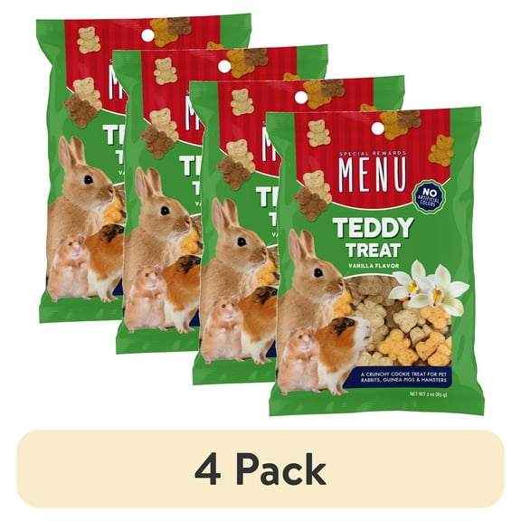 (4 pack) Menu Teddy Small Animal Treat 3oz