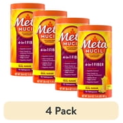 4 pack Metamucil Psyllium Fiber Powder, Real Sugar Orange, GLP-1 Friendly Fiber>, 72 Tbsp