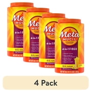 4 pack Metamucil Psyllium Fiber Powder, Real Sugar, Orange, GLP-1 Friendly Fiber>, 114 Tbsp
