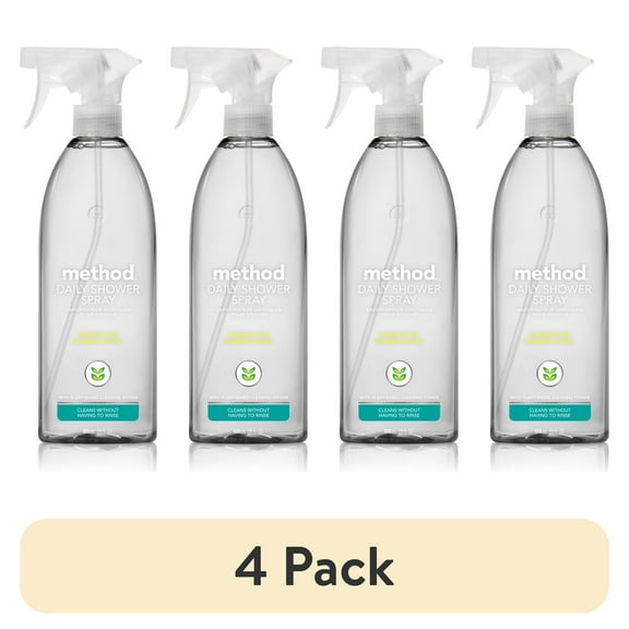 (4 pack) Method Daily Shower Spray Cleaner, Eucalyptus Mint, 28 fl oz