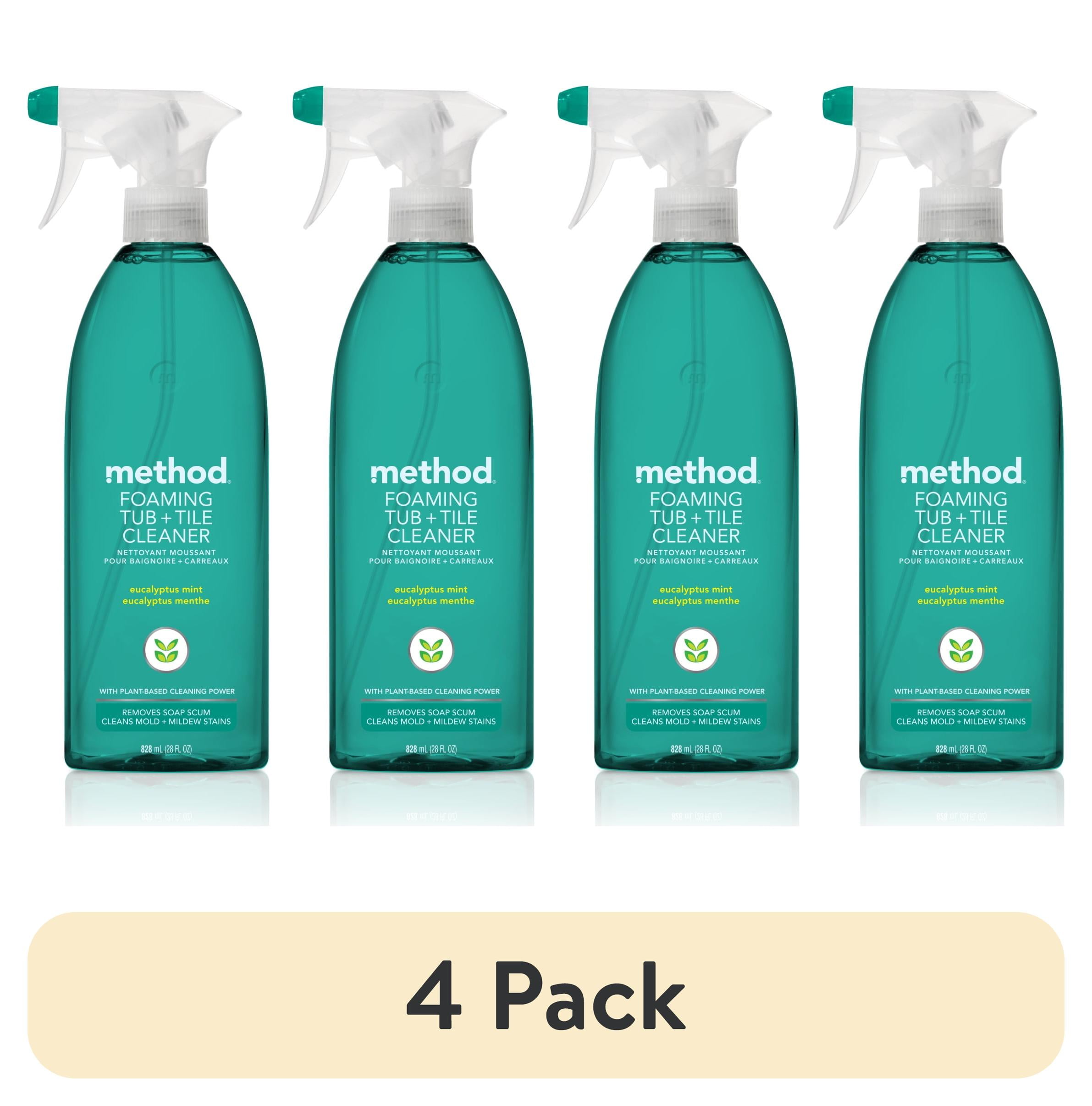 (4 pack) Method Eucalyptus Mint Foaming Bathroom Cleaner, 28 Fl Oz