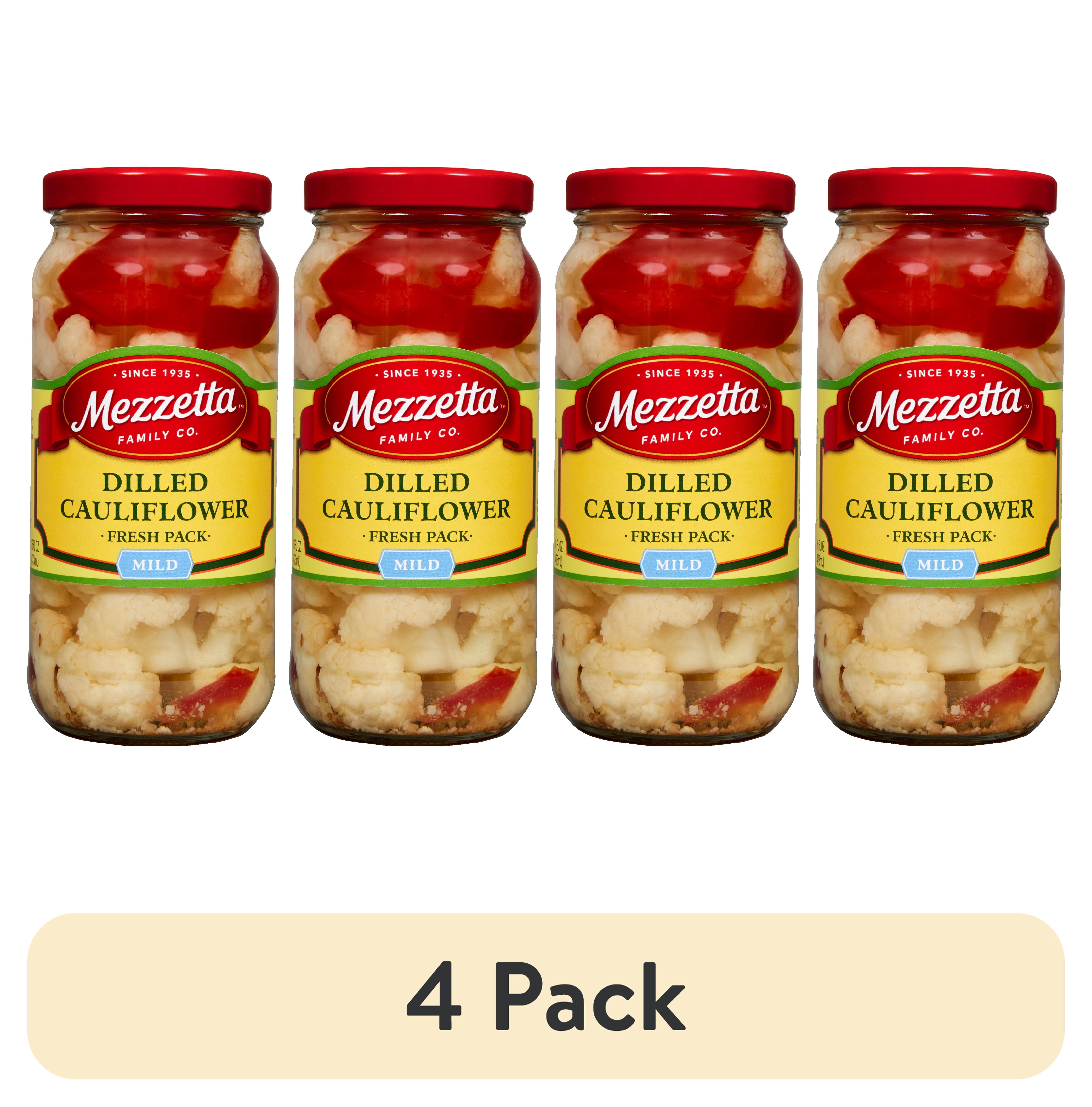 (4 pack) Mezzetta Dilled Cauliflower Fresh Pack Mild, 16 fl oz Jar