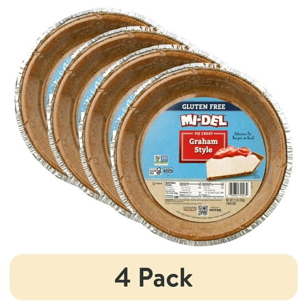 (4 pack) Mi-Del Gluten Free Graham Style Pie Crust, 7.1oz Ready to Eat