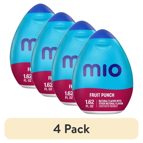 (4 pack) MiO Fruit Punch Sugar Free Water Enhancer, 1.62 fl oz Bottle