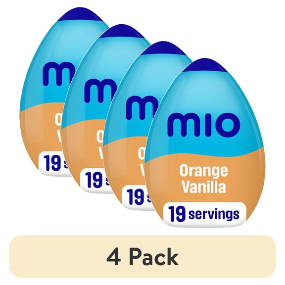 (4 pack) mio Orange Vanilla Flavored with other natural flavor Liquid Water Enhancer, 1.62 fl oz Bottle