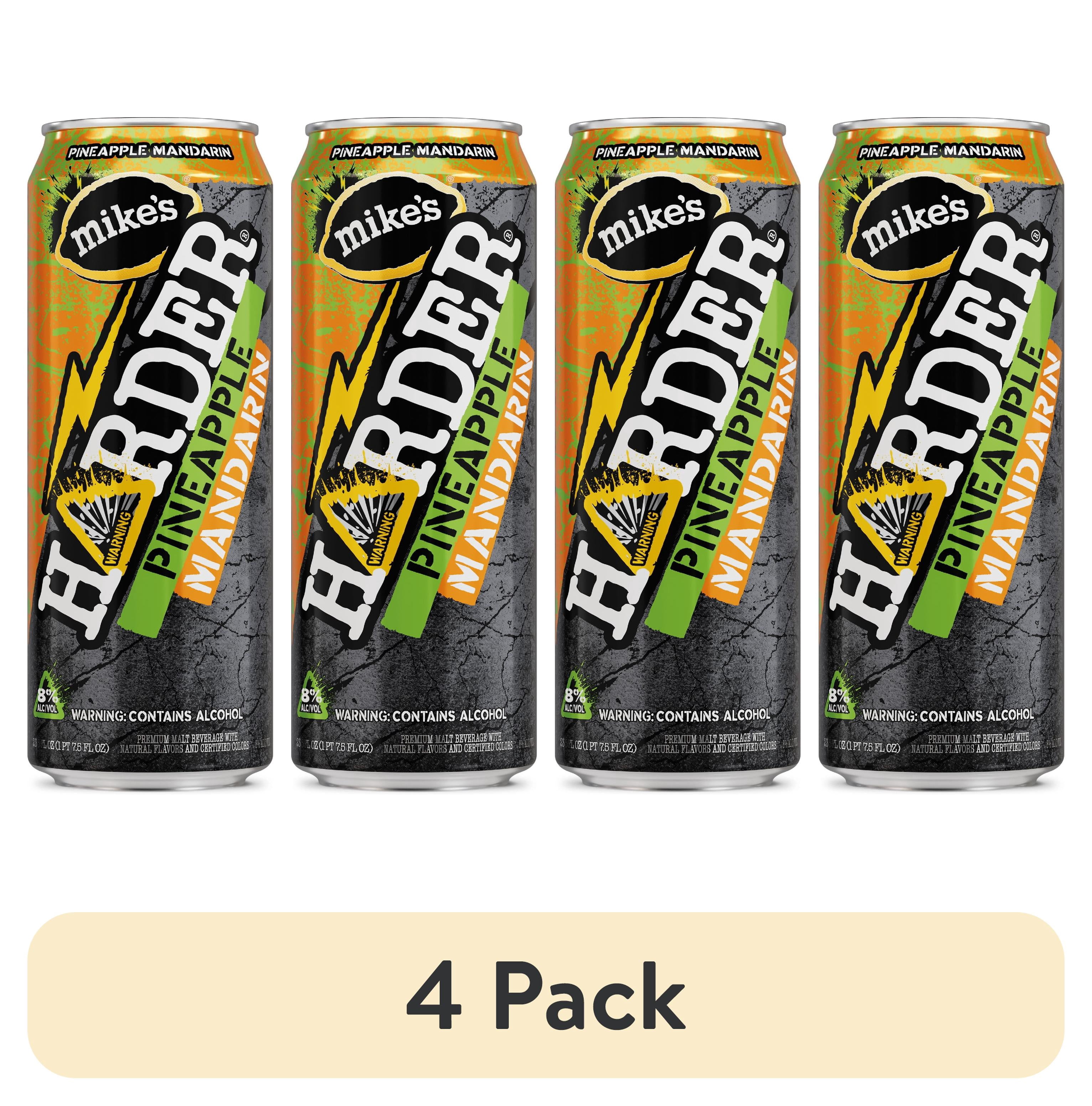 (4 pack) Mike's Harder Lemonade Pineapple Mandarin, 23.5 fl oz Can, 8% ABV