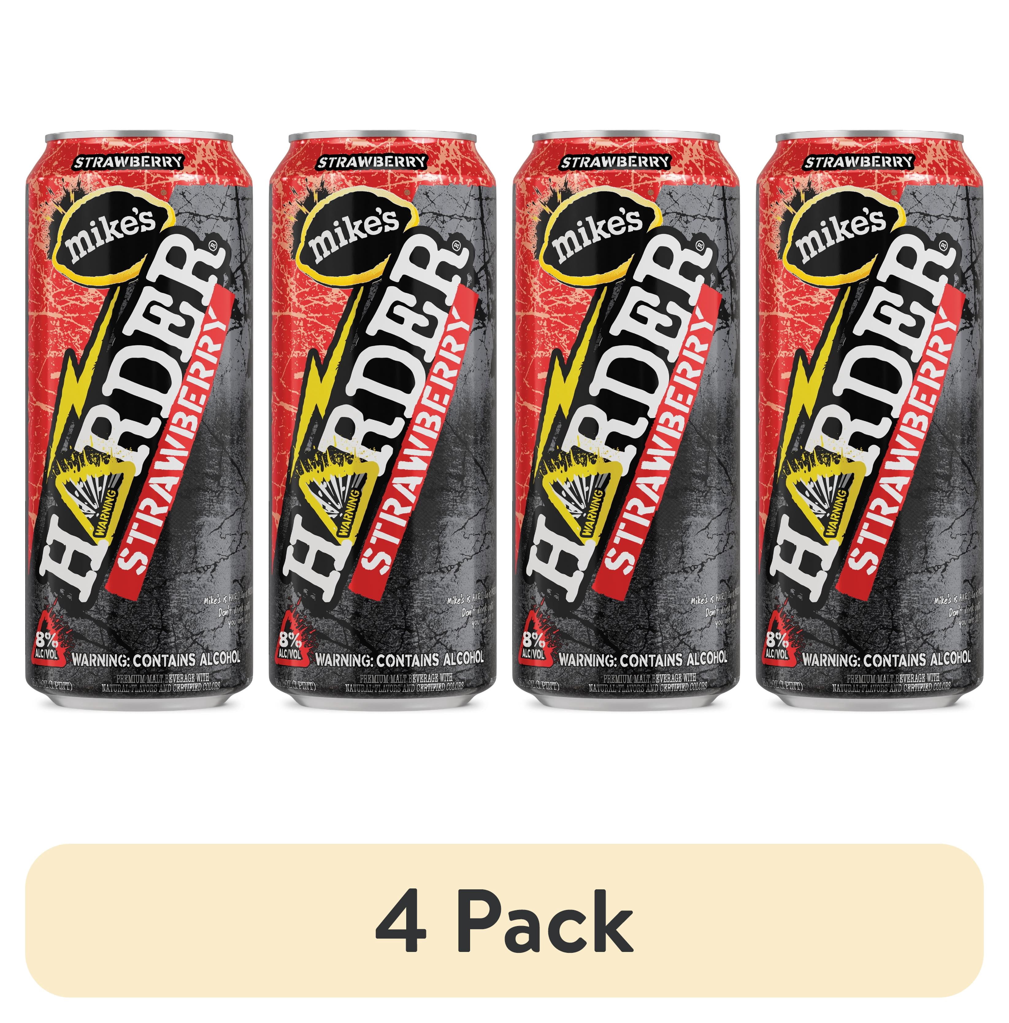 (4 pack) Mike's Harder Lemonade Strawberry, 16 fl oz Can, 8% ABV