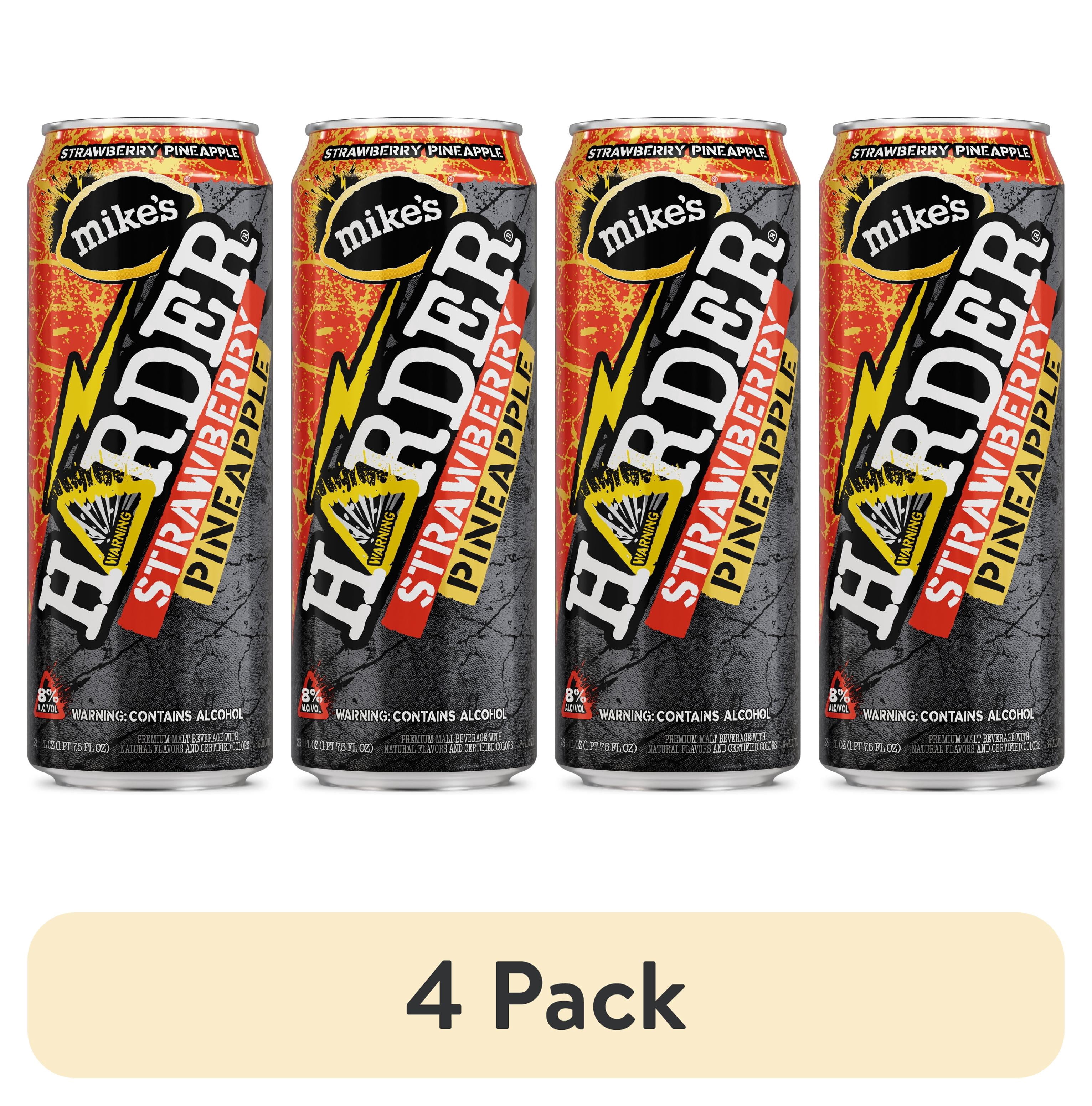(4 pack) Mike's Harder Lemonade Strawberry Pineapple, 23.5 fl oz Can, 8% ABV