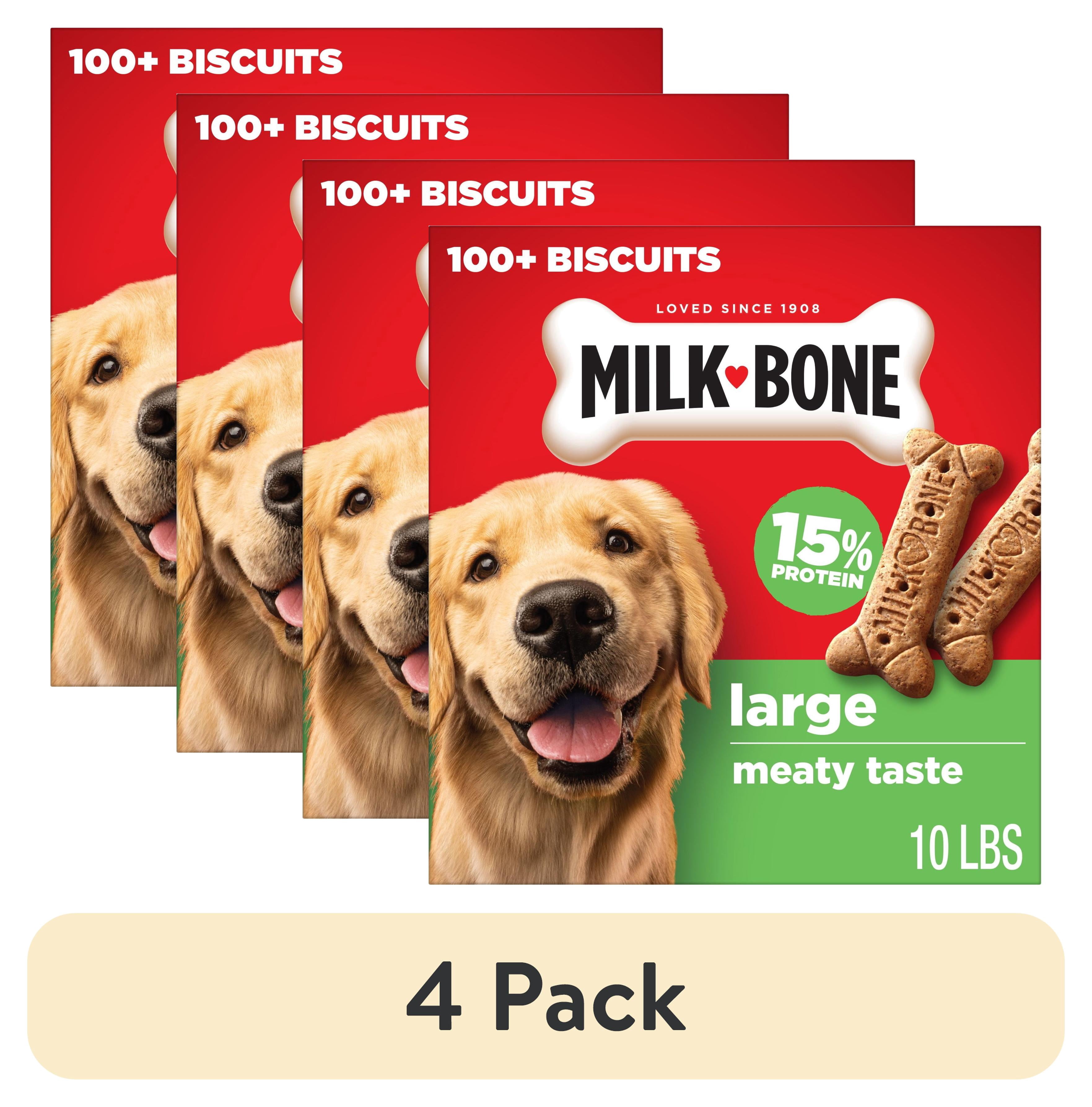 (4 pack) Milk Bone Crunchy Large Dog Treats, 10 Lb. Box, Original Beef Flavor