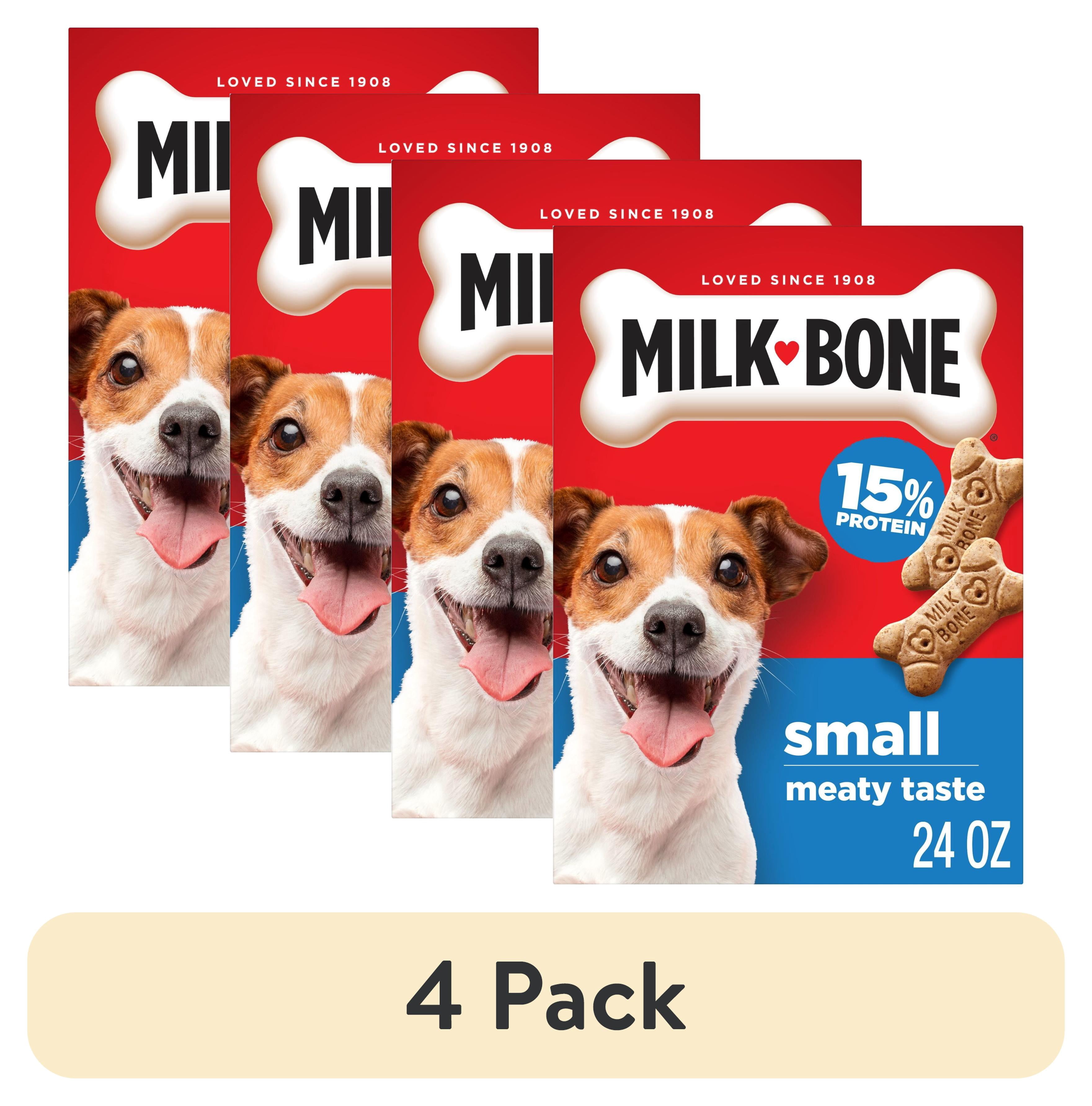 (4 pack) Milk Bone Original Small Dog Biscuits, Original Beef Flavor Dog Treats for Small Dogs, 24 oz Box