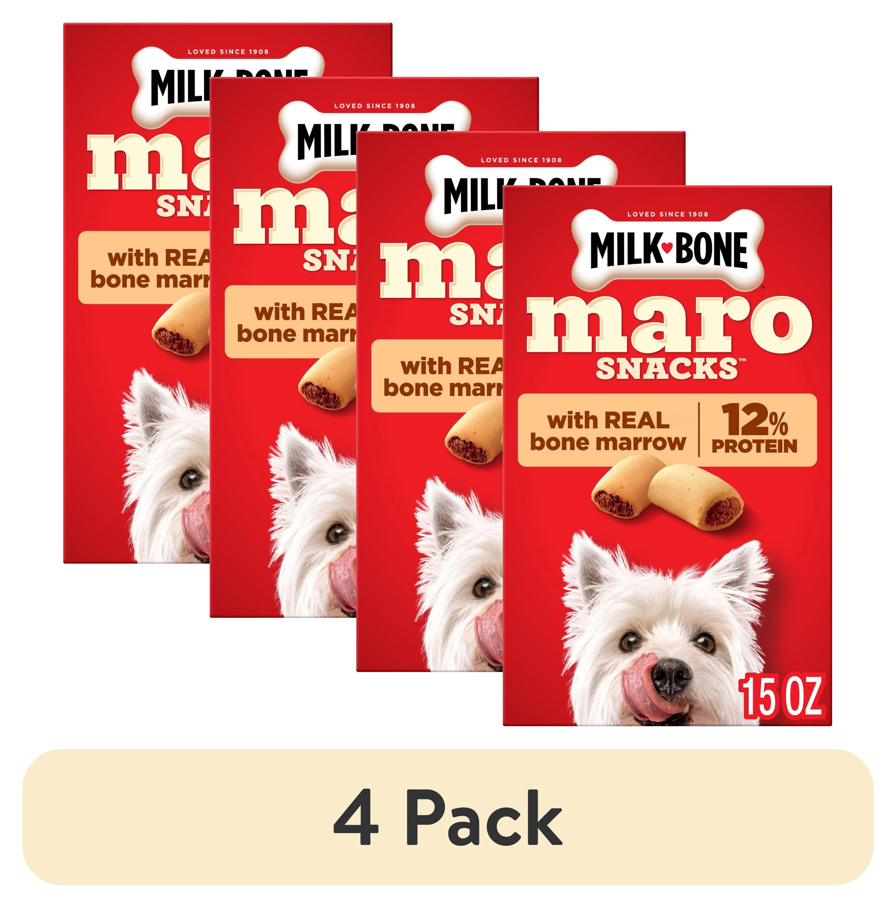 (4 pack) Milk Bone MaroSnacks Small Dog Treats With Bone Marrow, 15 ozs
