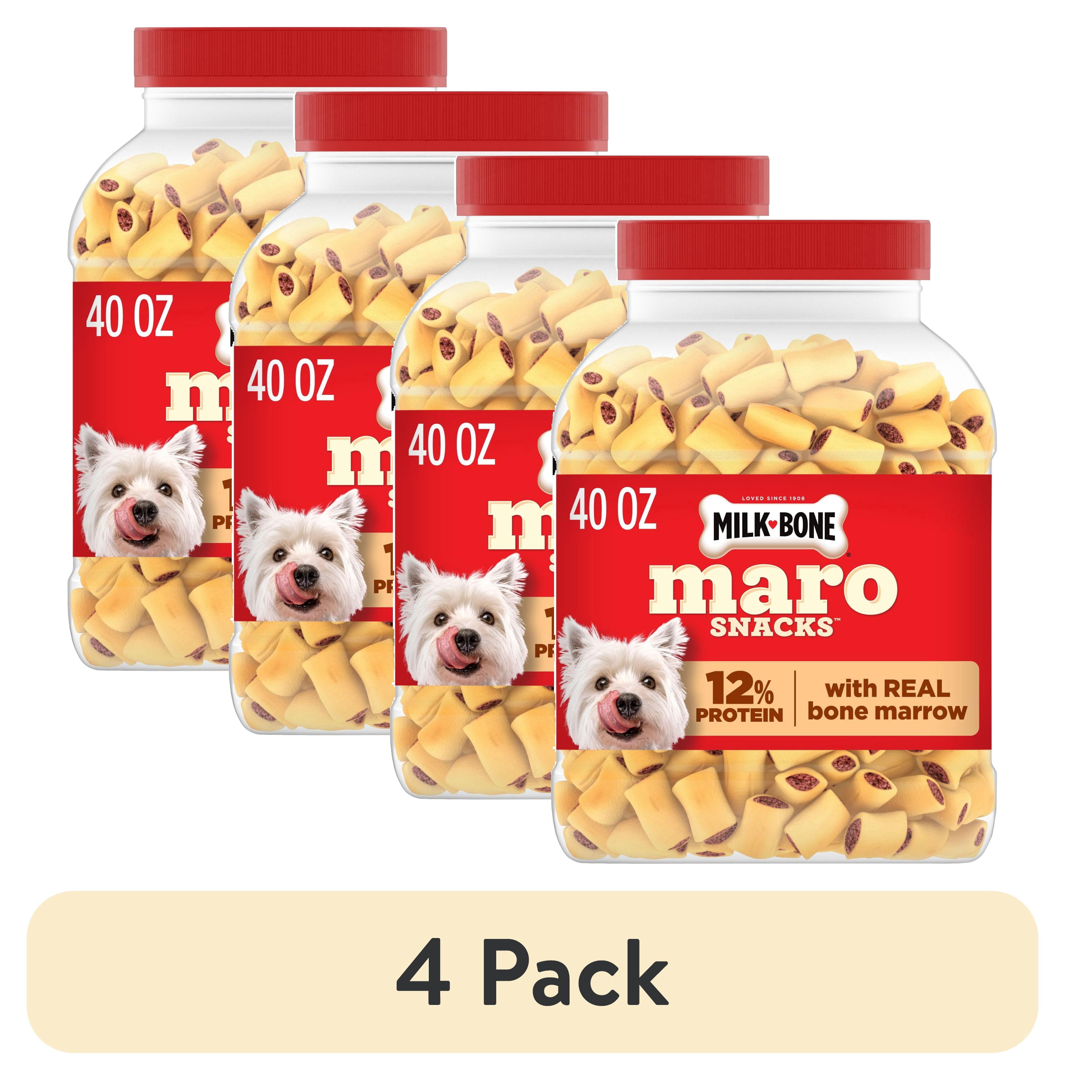 (4 pack) Milk Bone MaroSnacks Small Dog Treats with Real Bone Marrow, 40 oz Canister