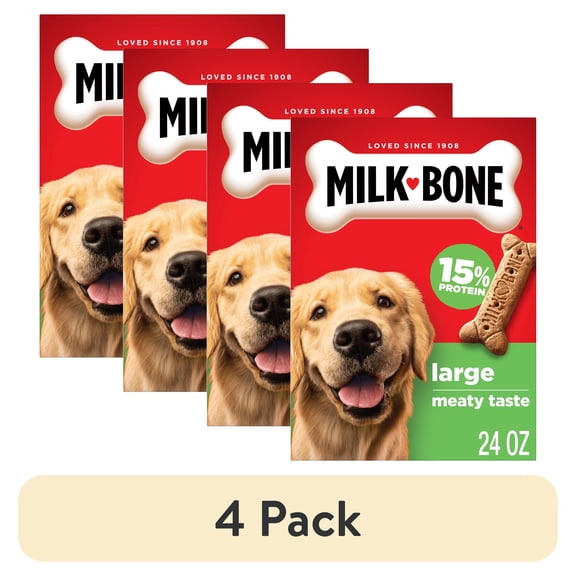 (4 pack) Milk Bone Original Biscuits, Large Dog Treats, 24 oz