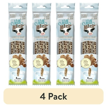 (4 pack) Milk Magic Cookies & Cream Milk Flavoring Straws, .18 oz, 4 count