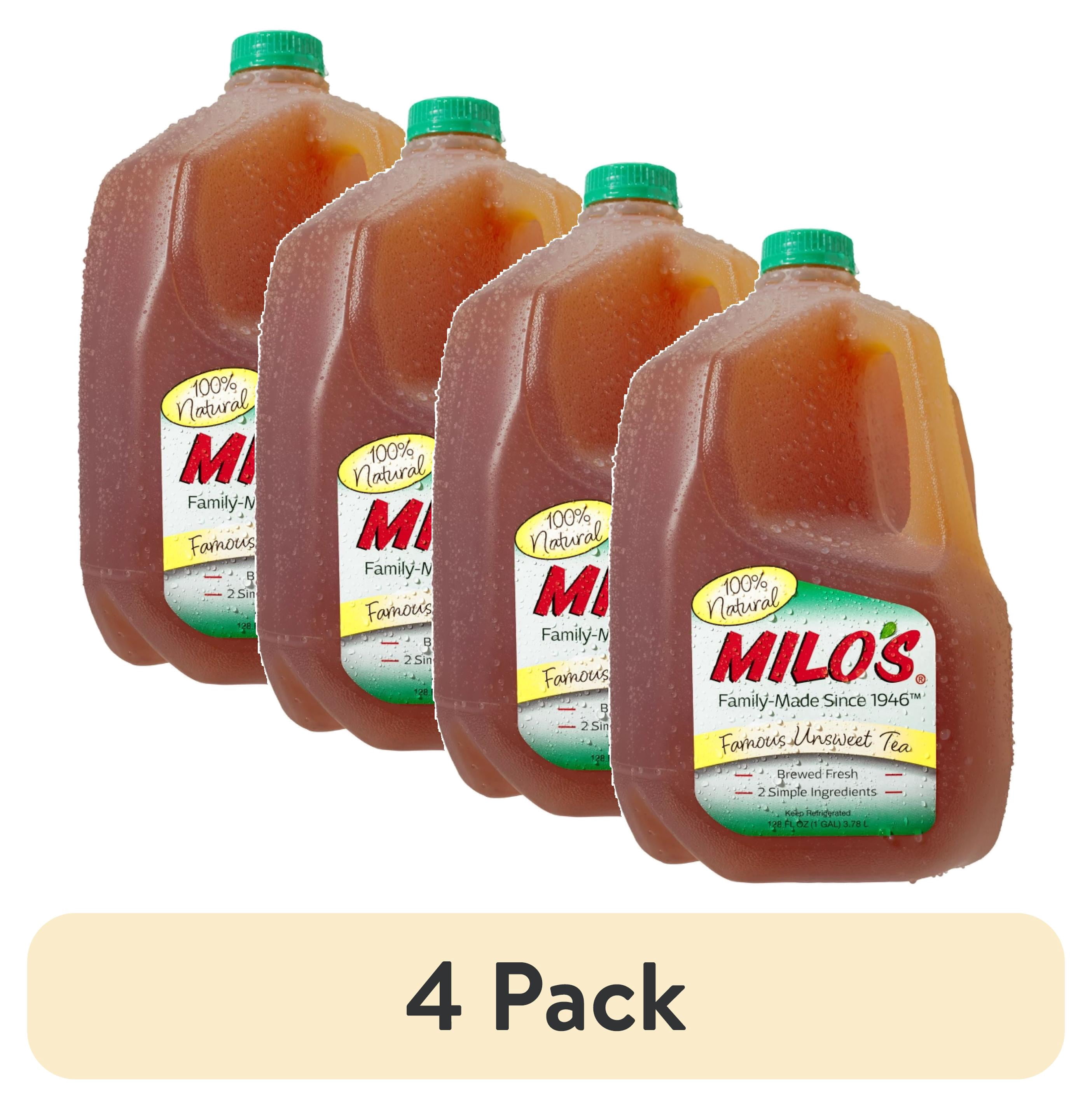 Refrigerated Tea (4 pack) Milo's Famous Unsweet Tea, Refrigerated Iced Tea, 128 fl oz ...