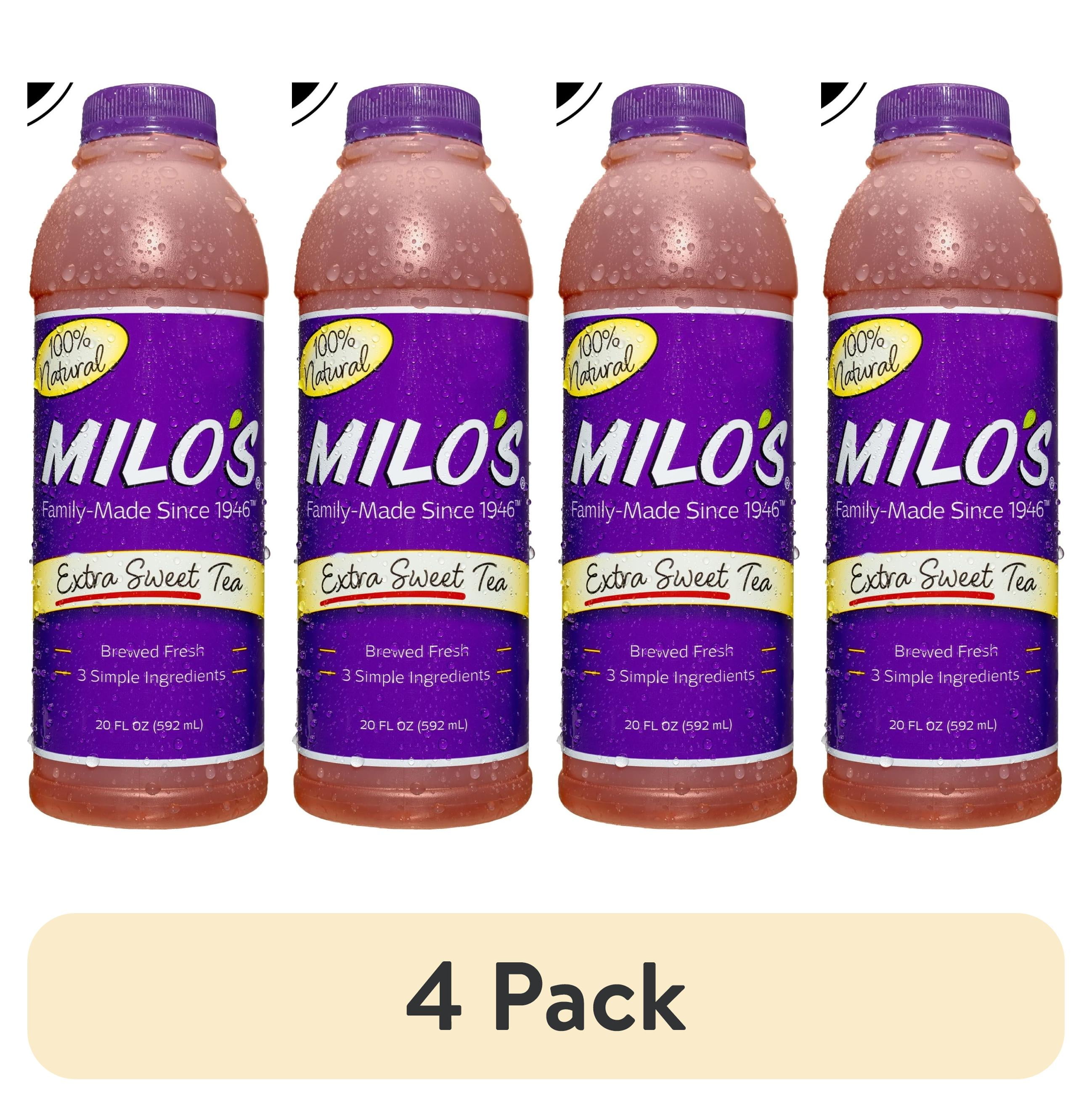4 pack) Milo's Extra Sweet Iced Tea 20 fl oz single serve