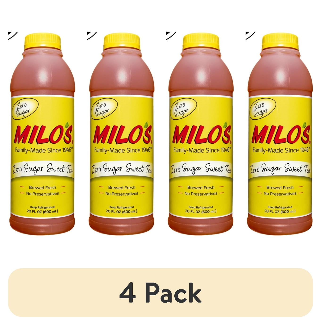 4 pack) Milo's Zero Sugar Sweet Tea - 20 fl oz - Walmart.com