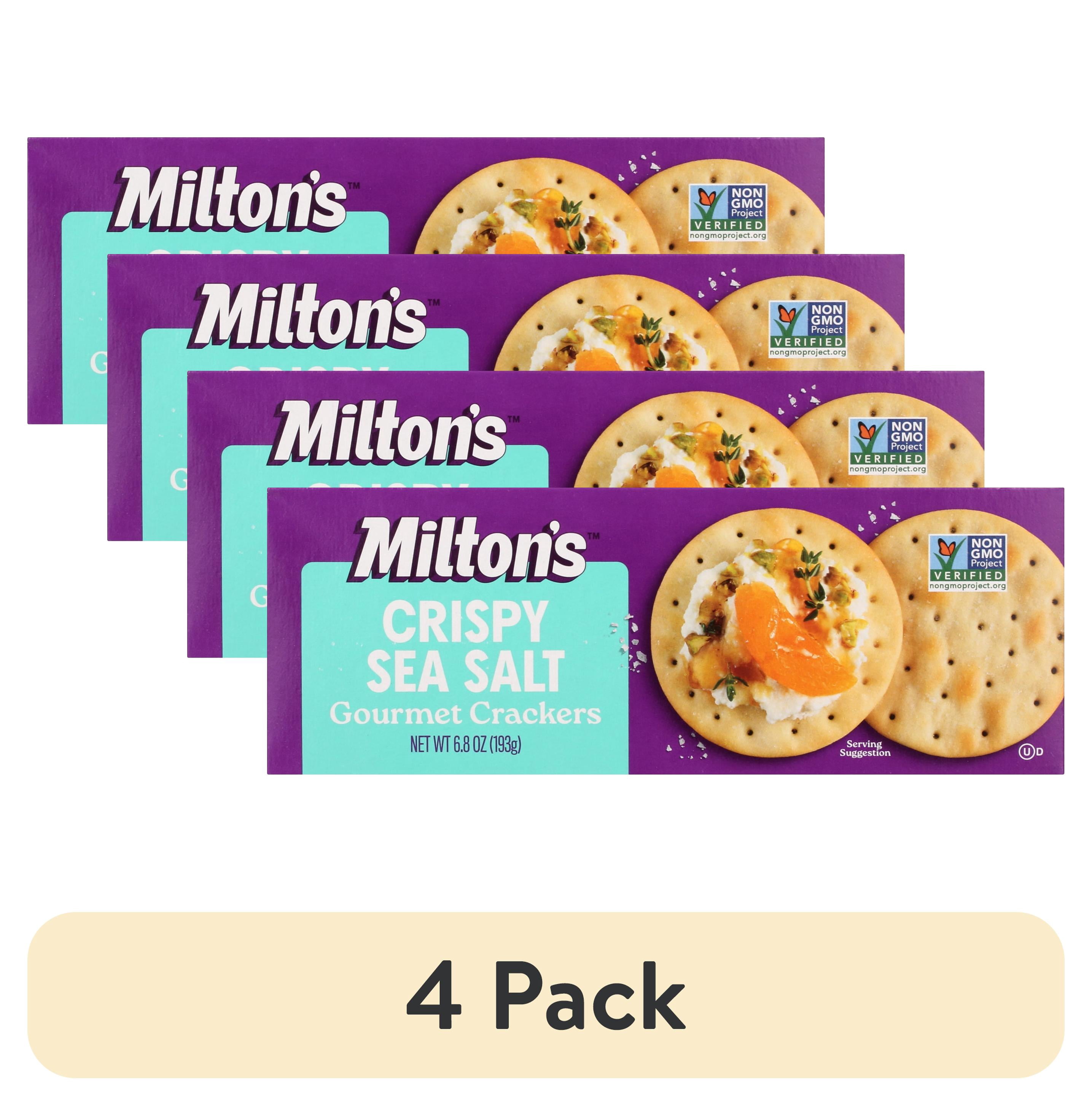 (4 pack) Milton's Gourmet Crackers - Crispy Sea Salt, 6.8oz, Cardboard Box