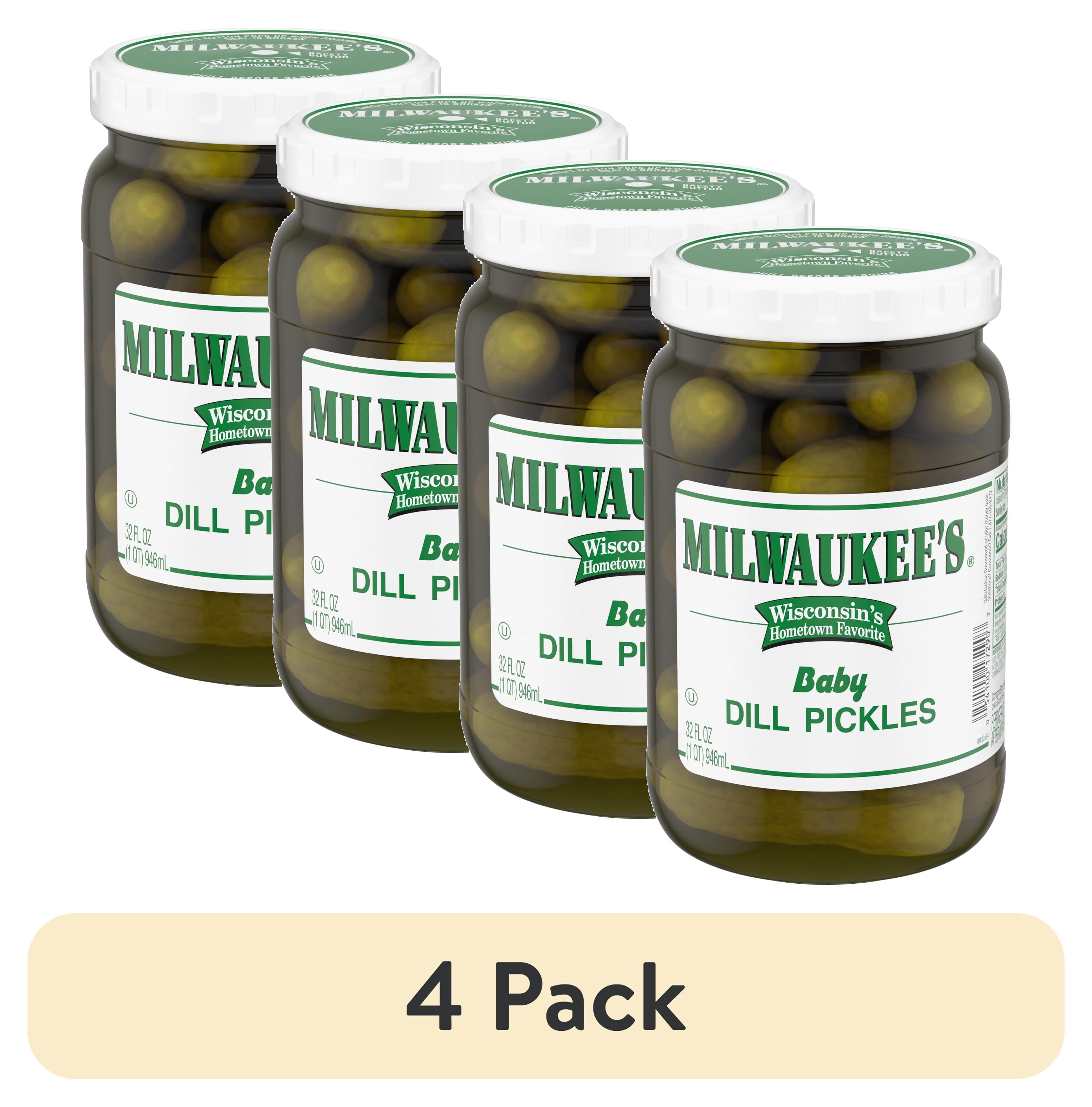 (4 pack) Milwaukee's Baby Dill Pickles, 32 fl oz Jar
