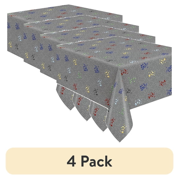 (4 pack) Minecraft Plastic Tablecloth, 84 x 54in