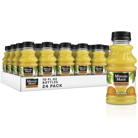 (4 pack) Minute Maid Orange Juice Bottles, 10 fl oz, 6 Pack
